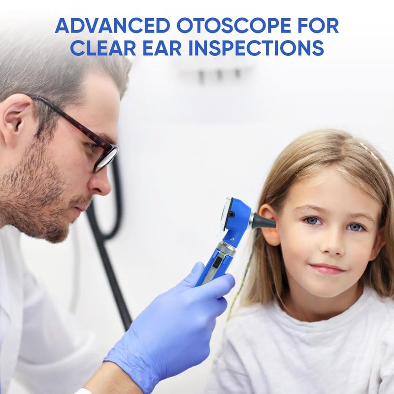 MeddSight Otoscope with Light, Fibre Optic Ear Scope for Kids & Adults, 3X Zoom Magnifying Glass, LED Ear Infection Checker with 10 Disposable Specula, Nylon Case, 6 Colors Medical Grade (Blue Color) - Image 3